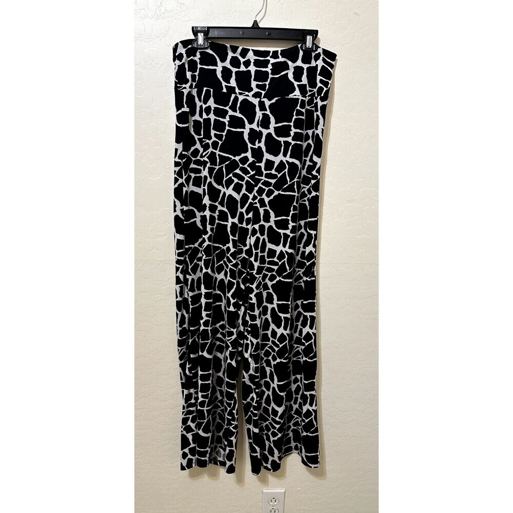 Womans Cow Print Wide Leg Trousers Size XL Western Festival Boho Hippie Rodeo